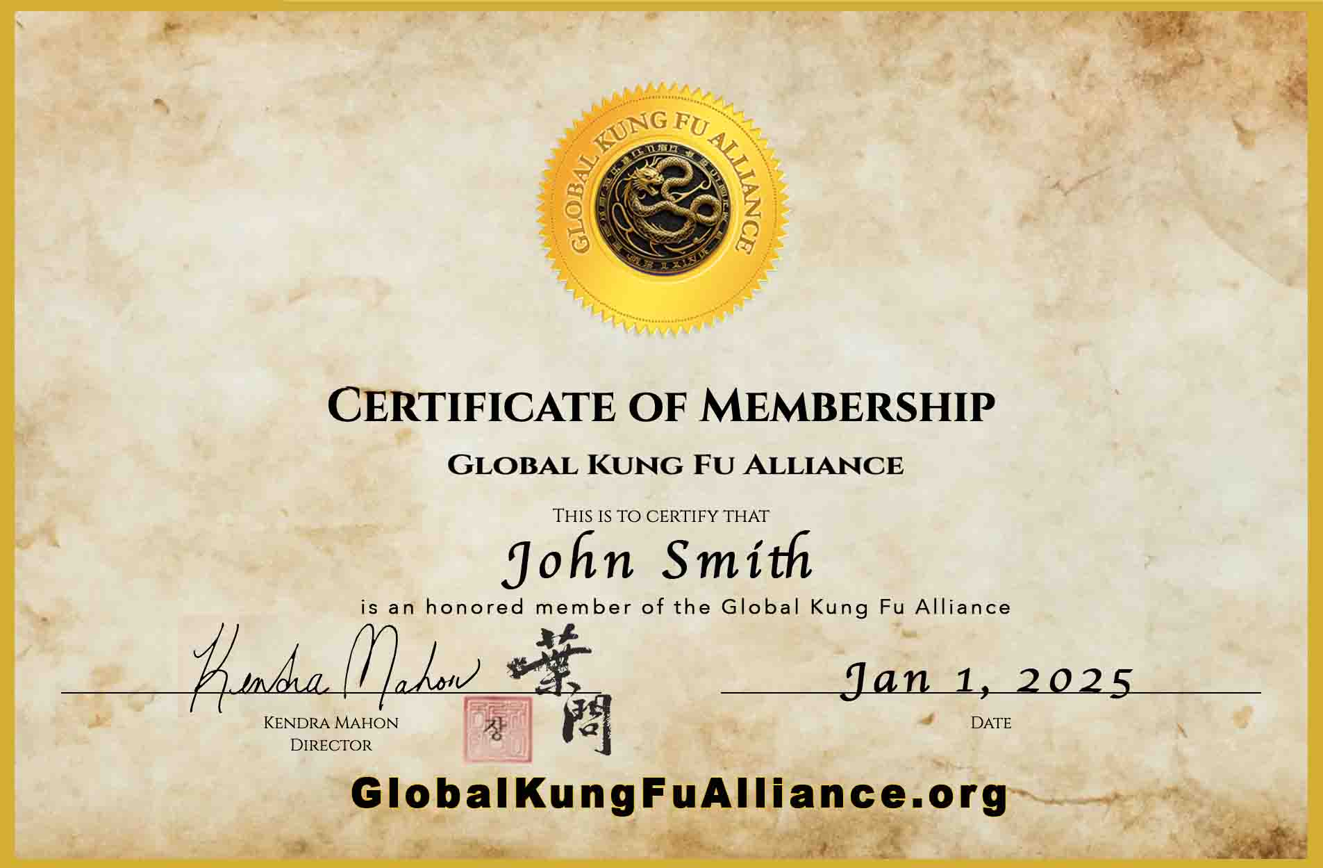 Certificate of Membership with Your Name