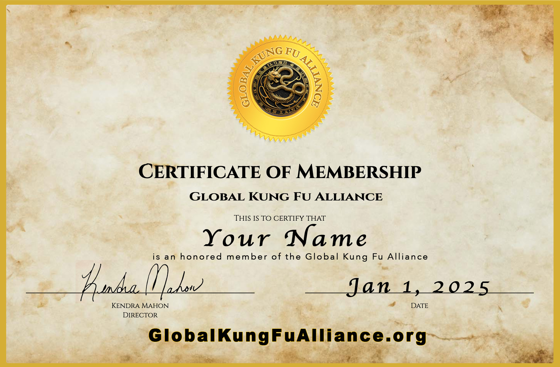  Certificate of Membership with Your Name